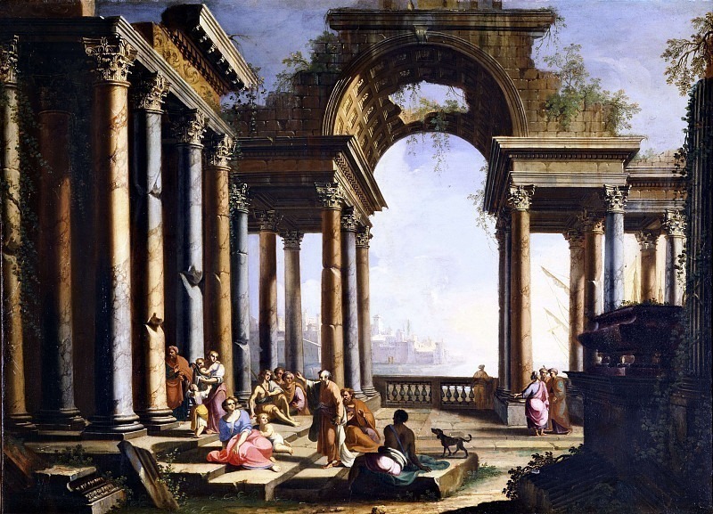 Classical architecture with figures. Pietro (Mirandolese delle Prospettive) Paltronieri