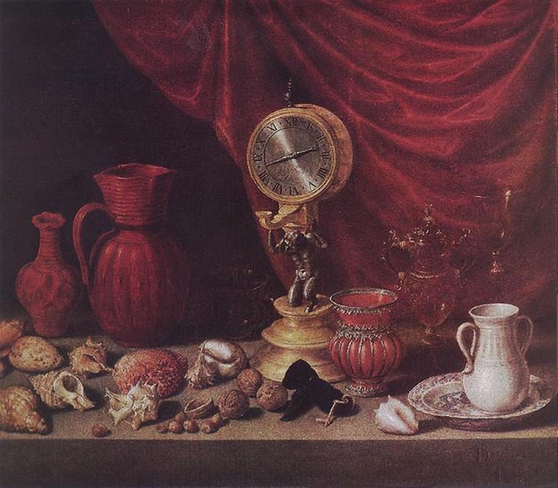 Натюрморт с часами. Антонио де Переда