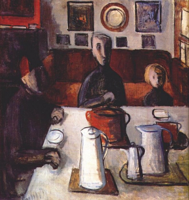 Интерьер (Семья за столом), 1920-21. Пестель