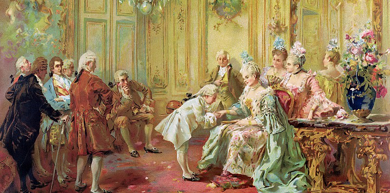 Представление молодого Моцарта мадам де Помпадур в Версале. Висенте Де Парадес