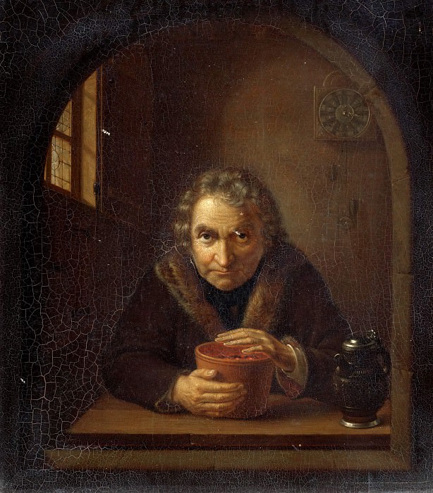 Old man with coal pot. Eduard Karl Gustav Lebrecht Pistorius