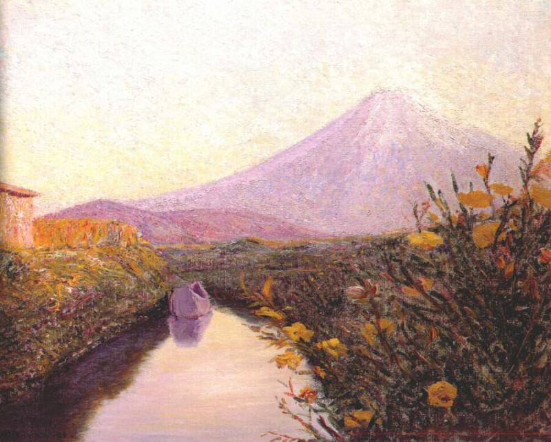 fuji from the canal, iwabuchi 1898-1901. Lilla Cabot Perry