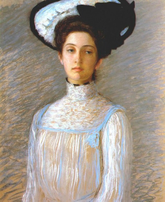 perry alice in a white hat (alice perry grew) c1904. Lilla Cabot Perry