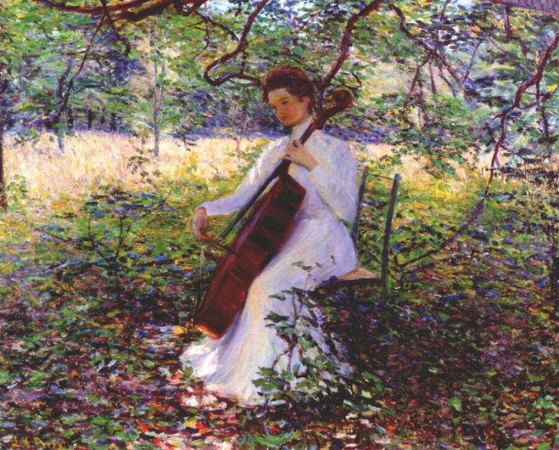 the violincellist c1906-7. Lilla Cabot Perry