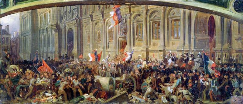 Alphonse de Lamartine (1790-1869) Rejecting the Red Flag at the Hotel-de-Ville, Paris. Felix Philippoteaux