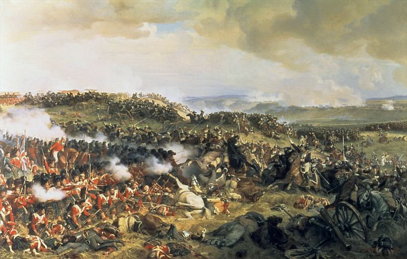 Кирасиры обстреливают горцев в битве при Ватерлоо, 18 июня 1815. Феликс Филиппото