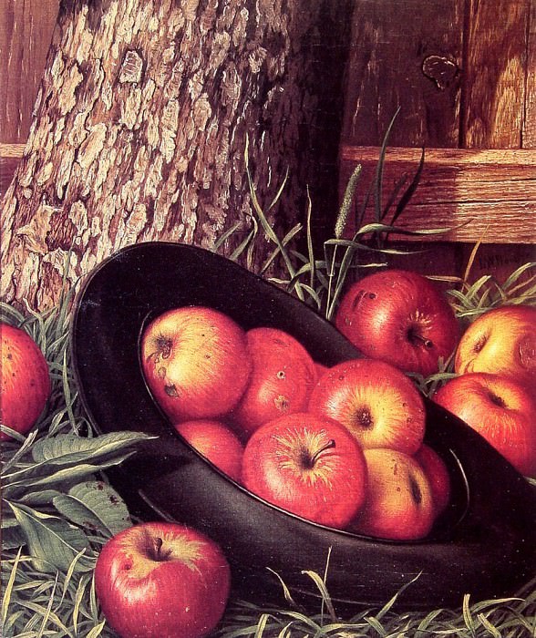 Still Life of Apples in a Hat. Levi Wells Prentice