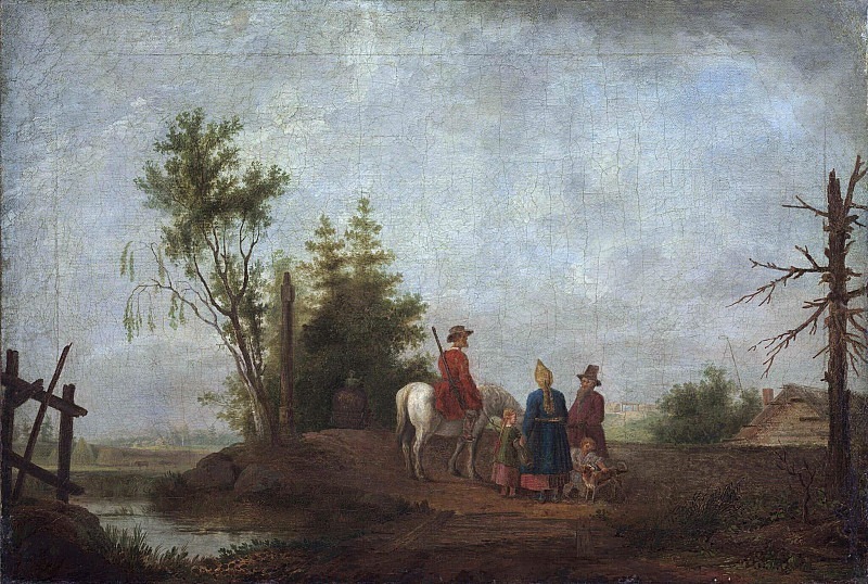 Landscape with peasants. Vasily Petrovich Petrov