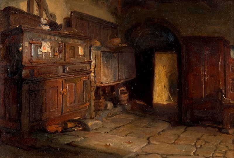 A Breton Cottage Interior. Jonathan (Jonathon) Pratt