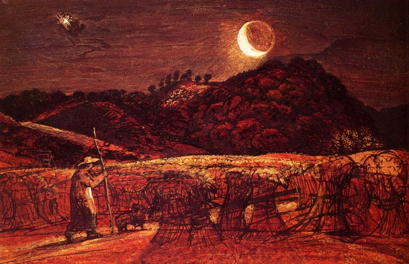 Cornfield By Moonlight. Samuel Palmer