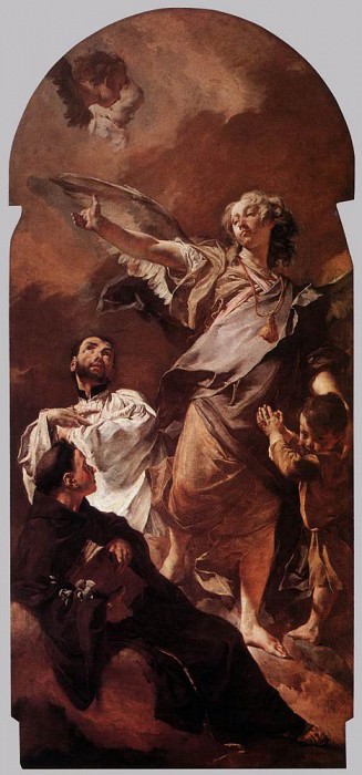 Ангел-хранитель со Святыми Антонием Падуанским и Гаэтано Сиенским. Джованни Баттиста Пьяцетта