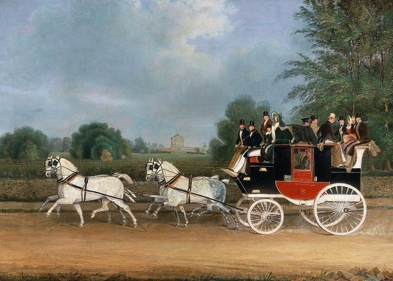 The London-Faringdon Coach passing Buckland House, Berkshire. James Pollard