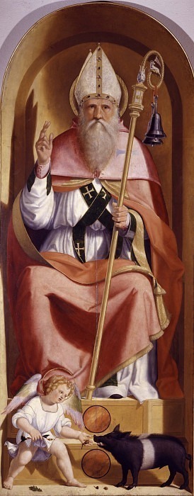Sant-Antonio Abate (Berbenno Polyptych). Andrea Previtali (Cordegliaghi)