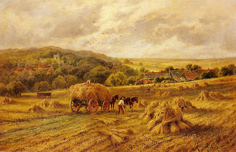 Harvest Time Lambourne Berks. Henry Hillier Parker