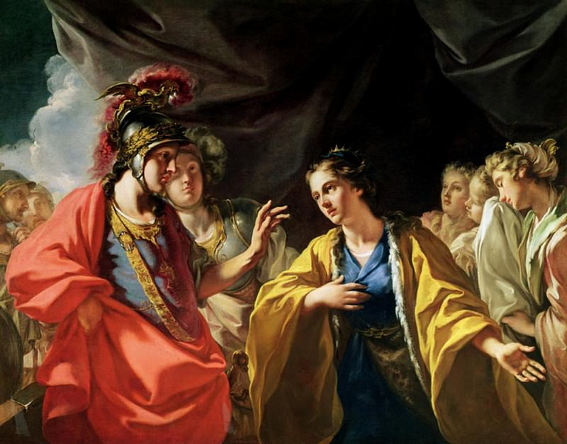 Покаяние Александра Македонского перед семьёй Дария III , Джованни Антонио Пеллегрини