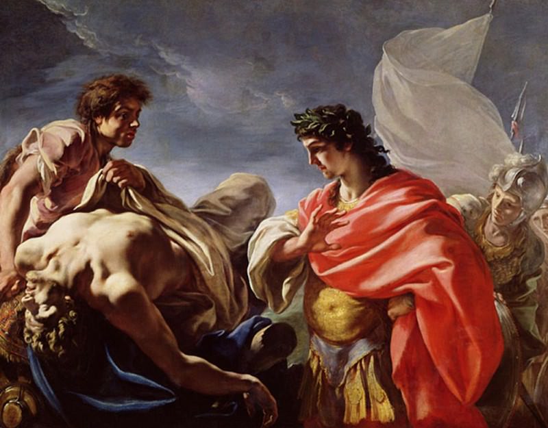 Achilles Contemplating the Body of Patroclus, Giovanni Antonio Pellegrini