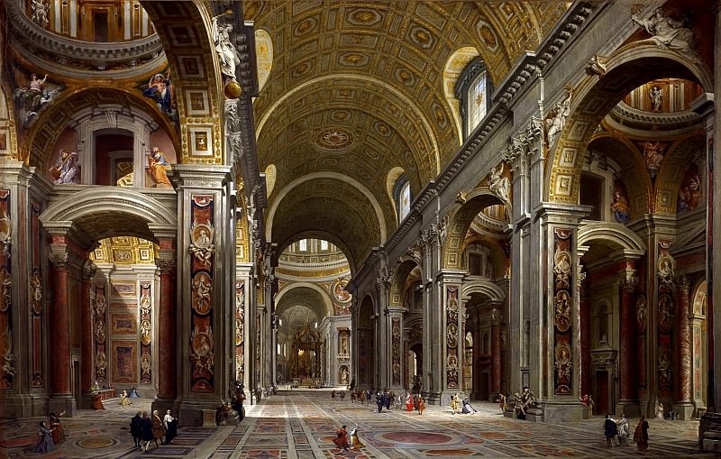 Интерьер базилики святого Петра в Риме. Джованни Паоло Панини