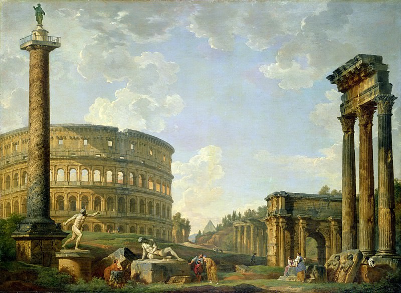 The Colosseum and other Monuments. Giovanni Paolo Panini