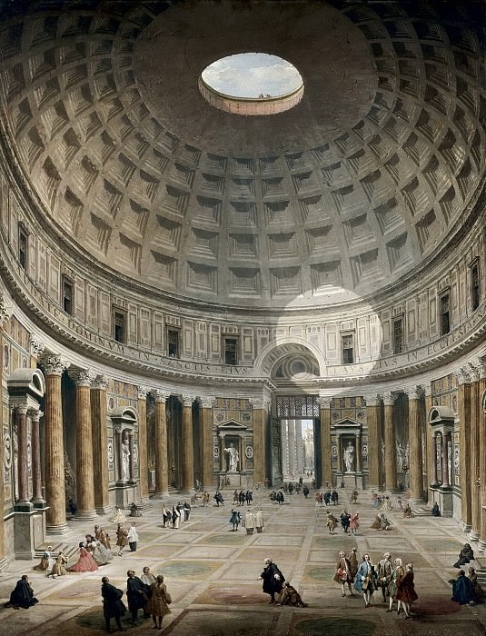 Interior of the Pantheon, Rome. Giovanni Paolo Panini
