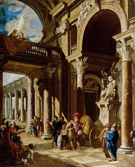 Alexander the Great Cutting the Gordian Knot. Giovanni Paolo Panini