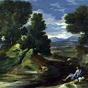 Landscape with a Man scooping Water from a Stream, Nicolas Poussin
