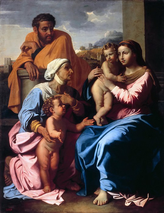 Святое семейство со св Елизаветой и Иоанном Крестителем. Никола Пуссен