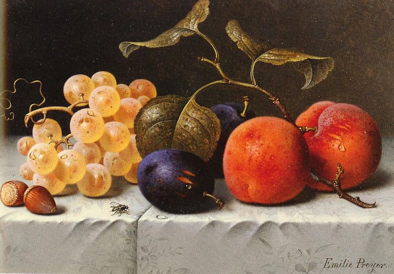 Натюрморт с фруктами и орехами. Эмили Прейер
