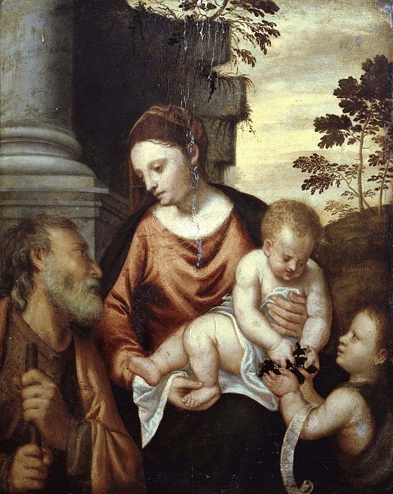 Holy family with San Giovannino. Polidoro da Lanciano