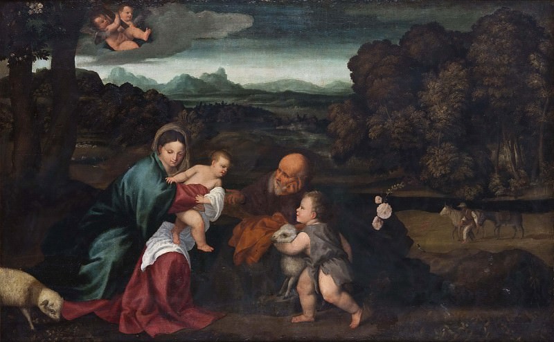 The Holy Family with the Infant St John. Polidoro da Lanciano (After)