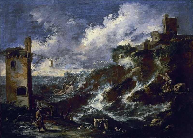 Marina with storm. Antonio Francesco Peruzzini