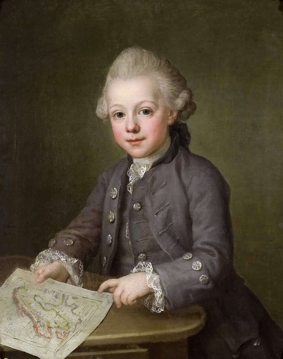 Boy with Map of Scandinavia. Ulrika Fredrika Pasch