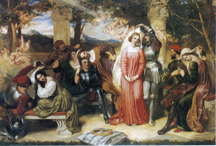 The Contest of Beauty for the Girle of Florimel Britomartis Unveiling Amoret. Frederick Richard Pickersgill