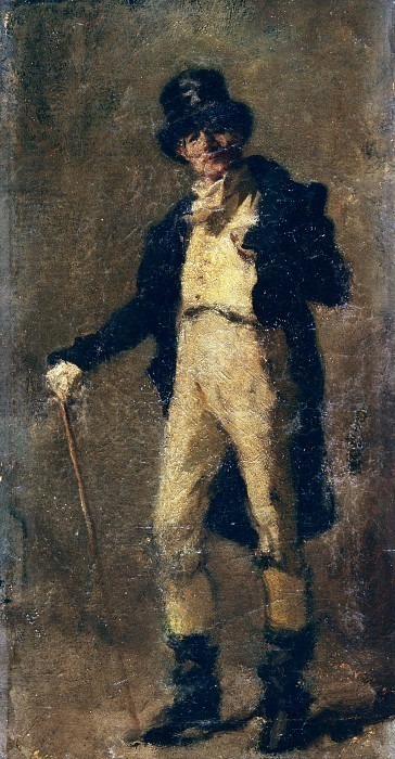 Gentleman with tailcoat and top hat. Eleuterio Pagliano
