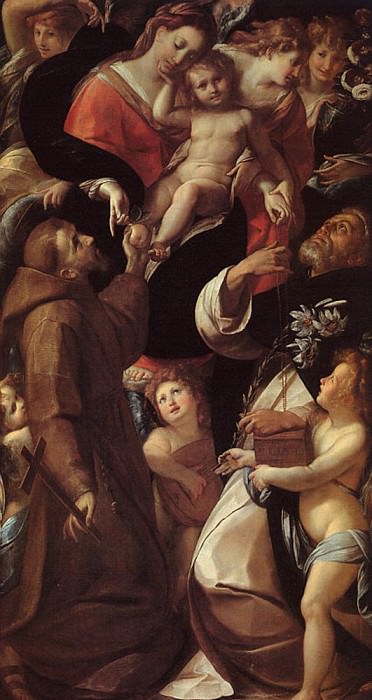 Мадонна и Младенец со Святыми и ангелами. Джулио Чезаре Прокаччини