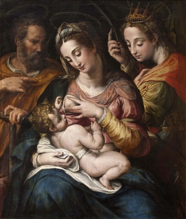 The Holy Family with St. Catherine. Giulio Cesare Procaccini (Attributed)