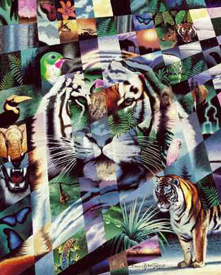 Дикая природа - мозаика - тигр - постеры. Даниэль Ренн Пирс