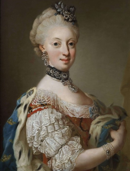 Sofia Magdalena (1746-1813), Queen of Sweden Princess of Denmark. Lorens Pasch the Younger (Attributed)