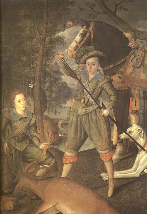 Портрет Генриха, принца Уэльского (в центре), и Джона Харингтона (впоследствии лорд Харингтон). Роберт Пик