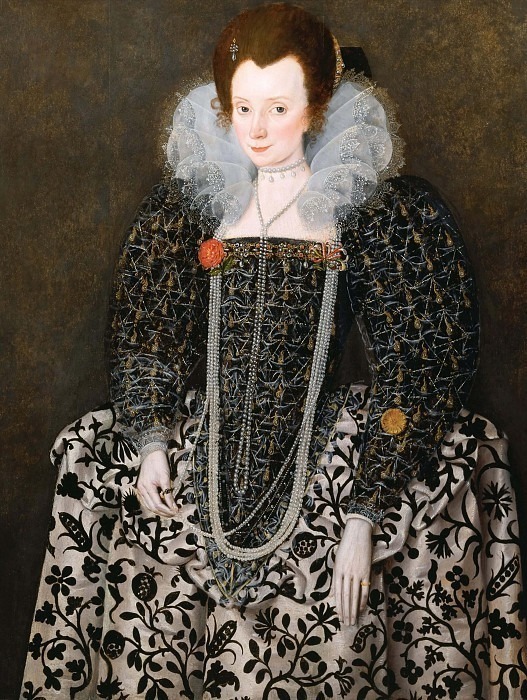 Portrait of a Woman, Traditionally Identified as Mary Clopton (born Waldegrave), of Kentwell Hall. Robert Peake