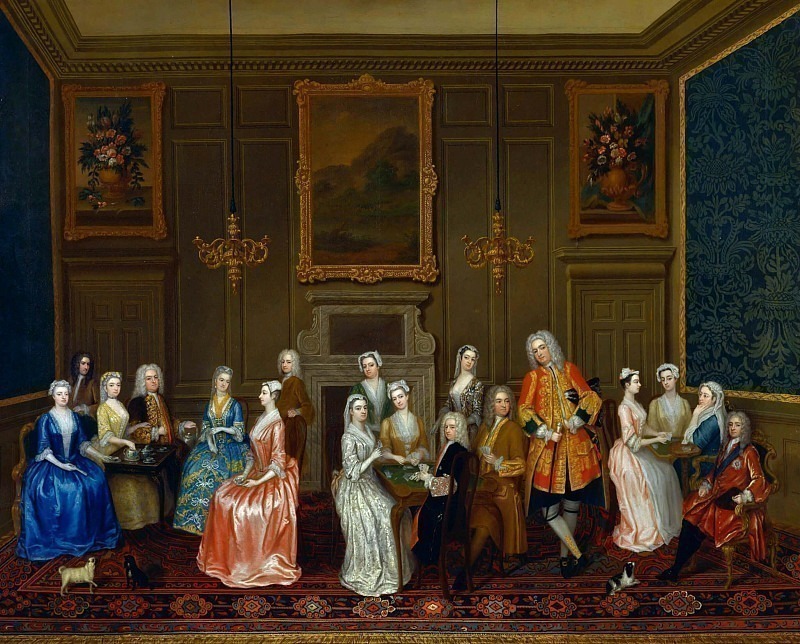 Tea Party at Lord Harrington’s House, St. James’s. Charles Philips