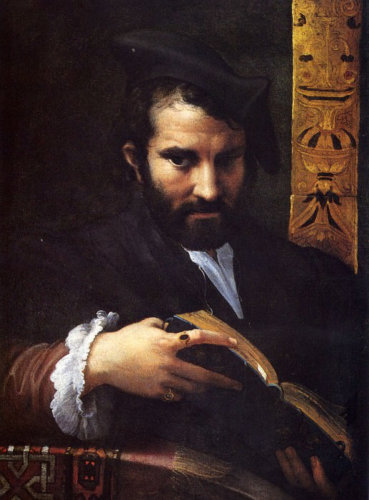 Mazzola Girolamo Francesco Maria Portrait Of A Man With A Book. Parmigianino (Francesco Mazzola)