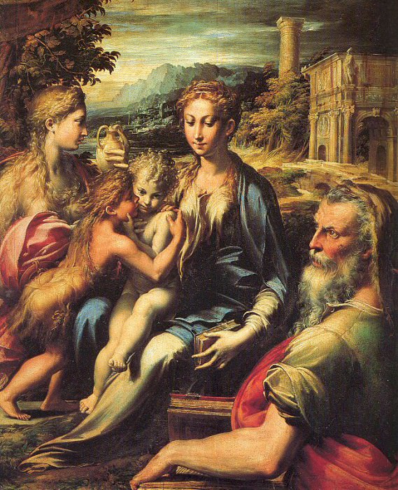 Мадонна с пророком Захарией, 1527-30. Пармиджанино (Франческо Маццола)