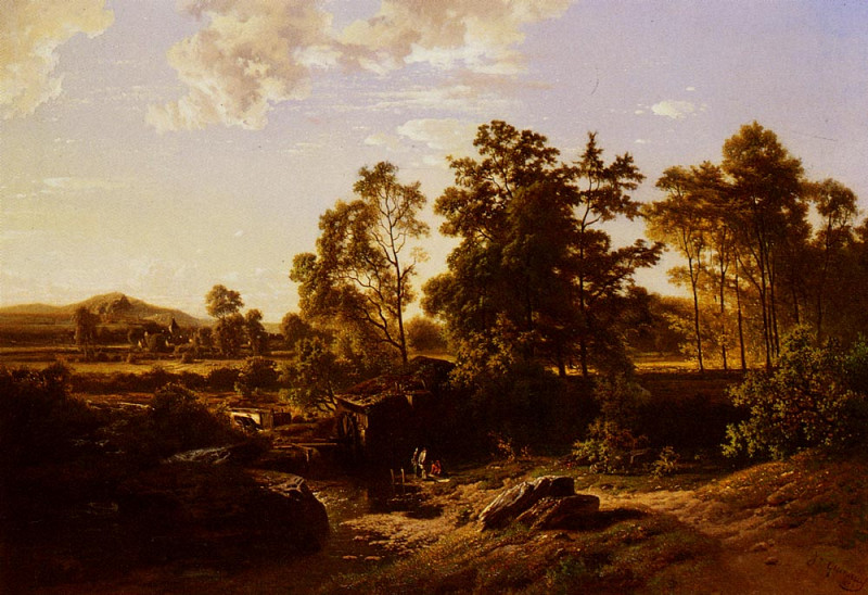 A River Landscape With A Mill. Joseph Quinaux