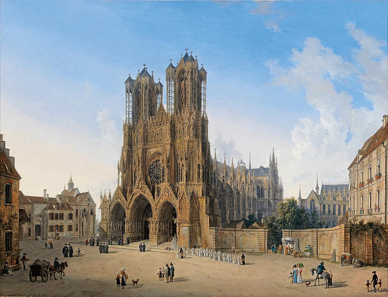 Reims Cathedral. Domenico Quaglio