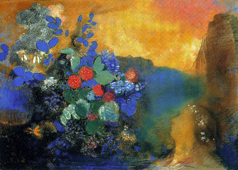 Офелия среди цветов, 1905-08. Одилон Редон