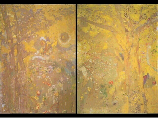 Дерево на желтом фоне, 1901. Одилон Редон