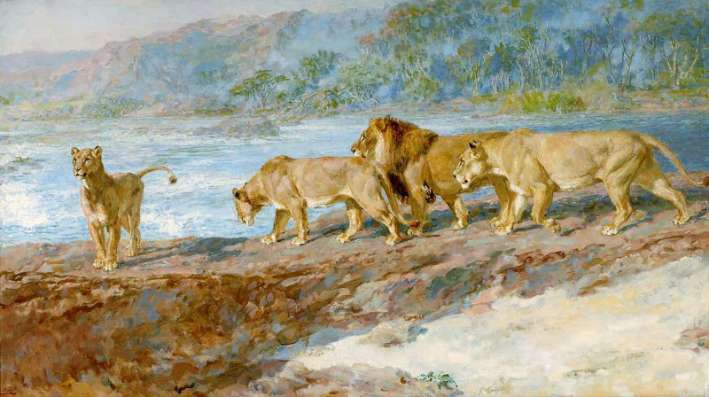 On the Bank of an African River. Briton Riviere
