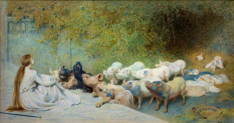 Circe and The Friends of Ulysses. Briton Riviere