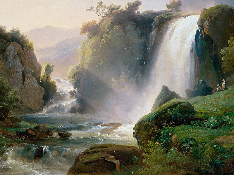 Tivoli Waterfall, Jean Charles Joseph Remond - 1600x1200 - I. Жан Чарльз Джозеф Ремонд