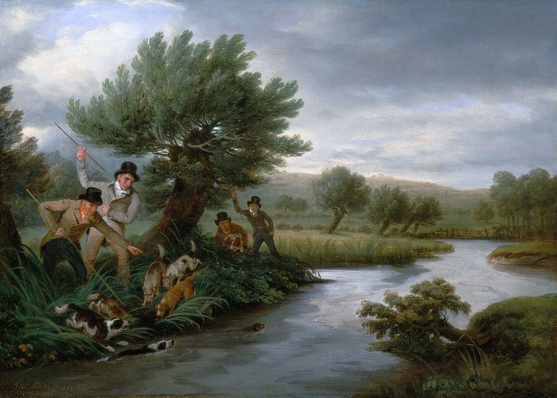 Spearing the Otter. Philip Reinagle